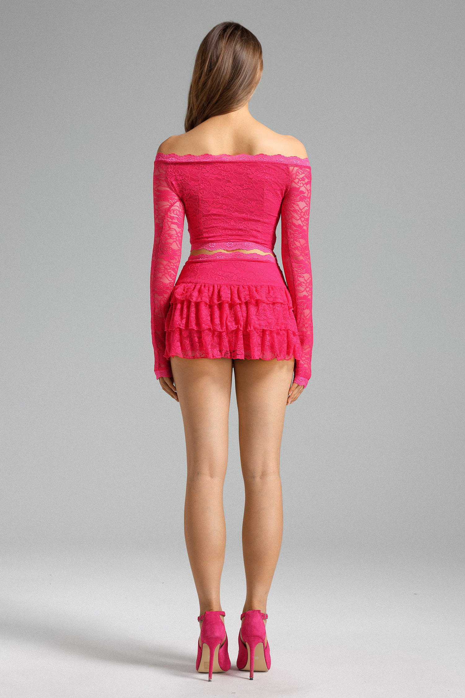 Dekia-Lace-Off-Shoulder-Mini-Skirt-Set-Pink-1