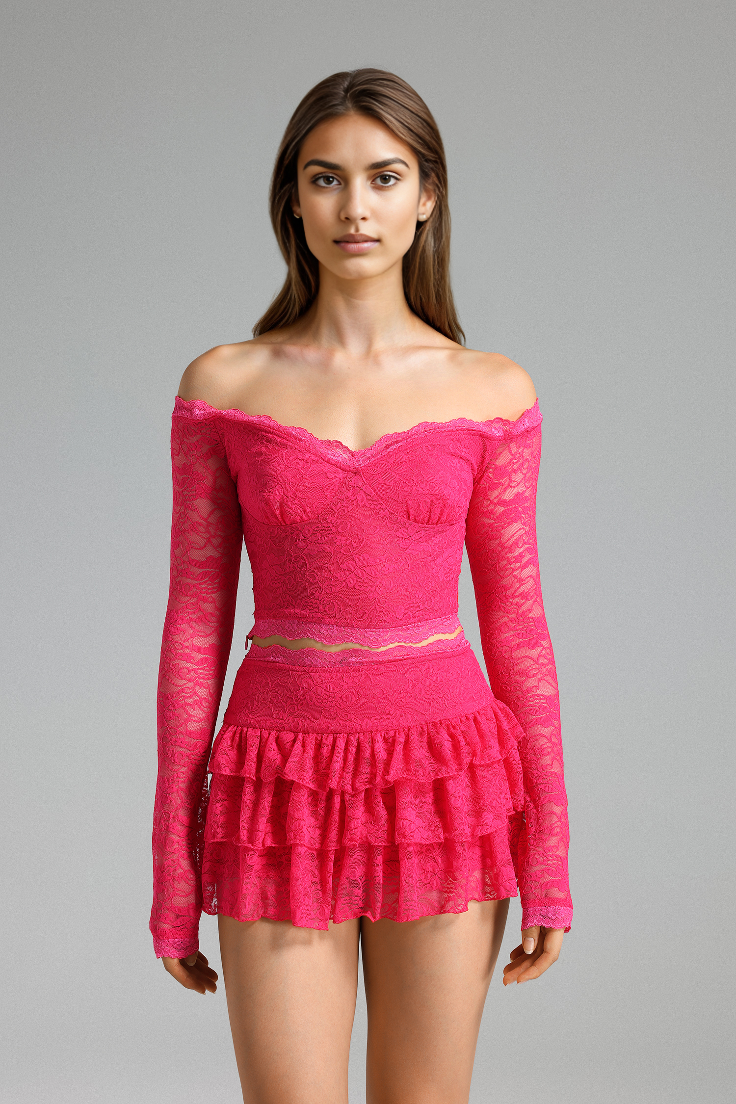 Dekia-Lace-Off-Shoulder-Mini-Skirt-Set-Pink-3