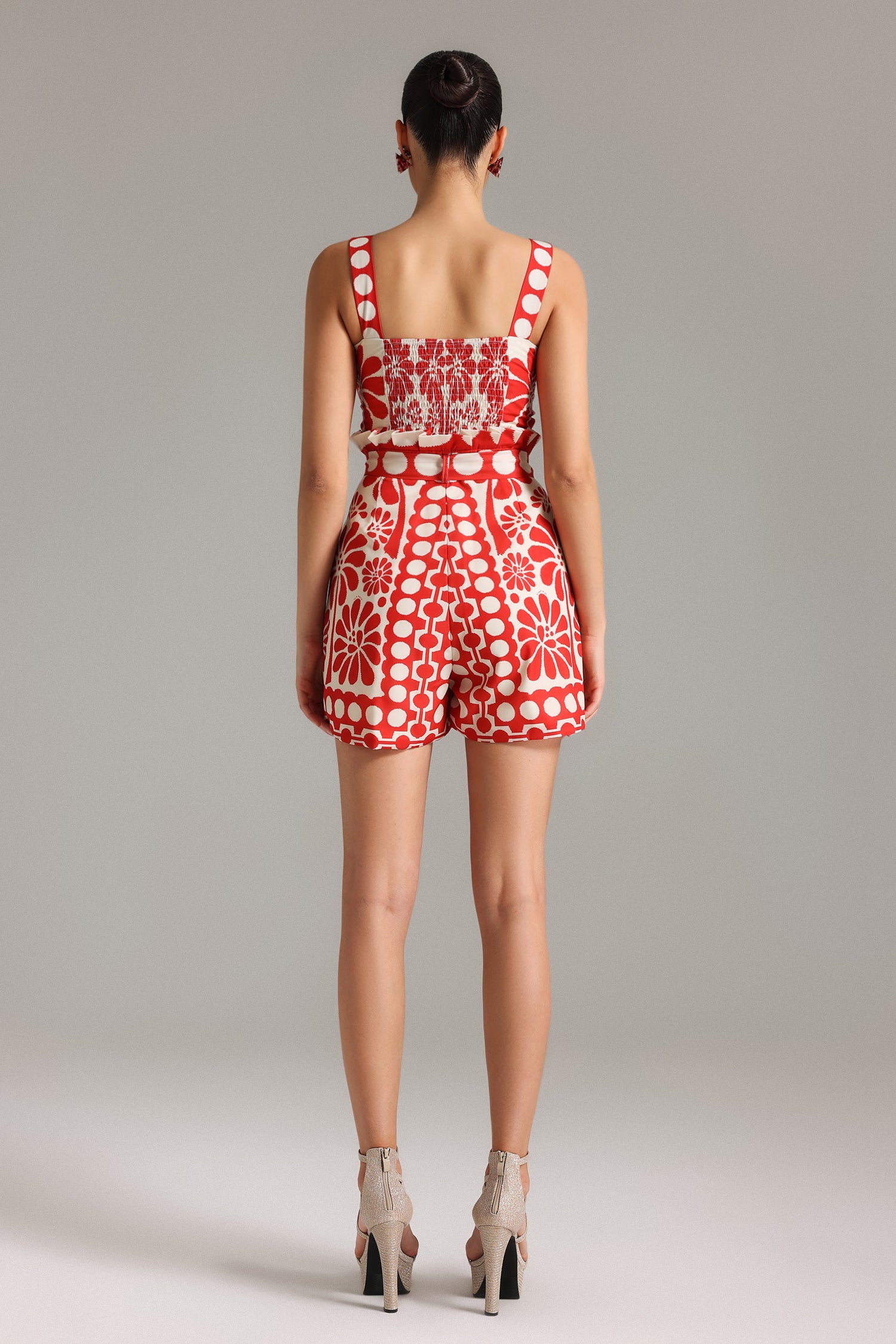 Kailani-Halter-Printed-Playsuit-Red-3