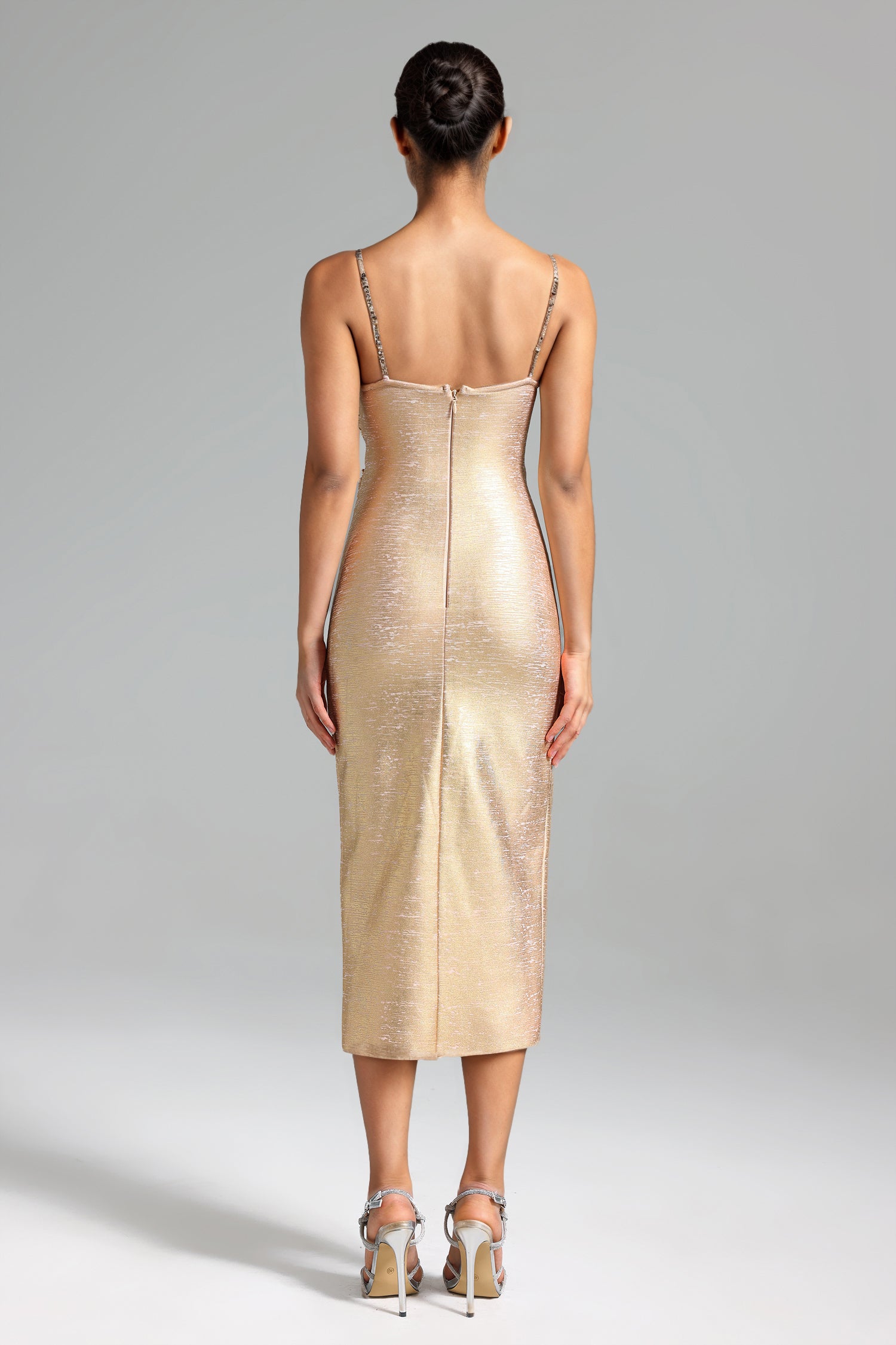 Kassy-Pearls-Cut-Out-Slit-Dress-1