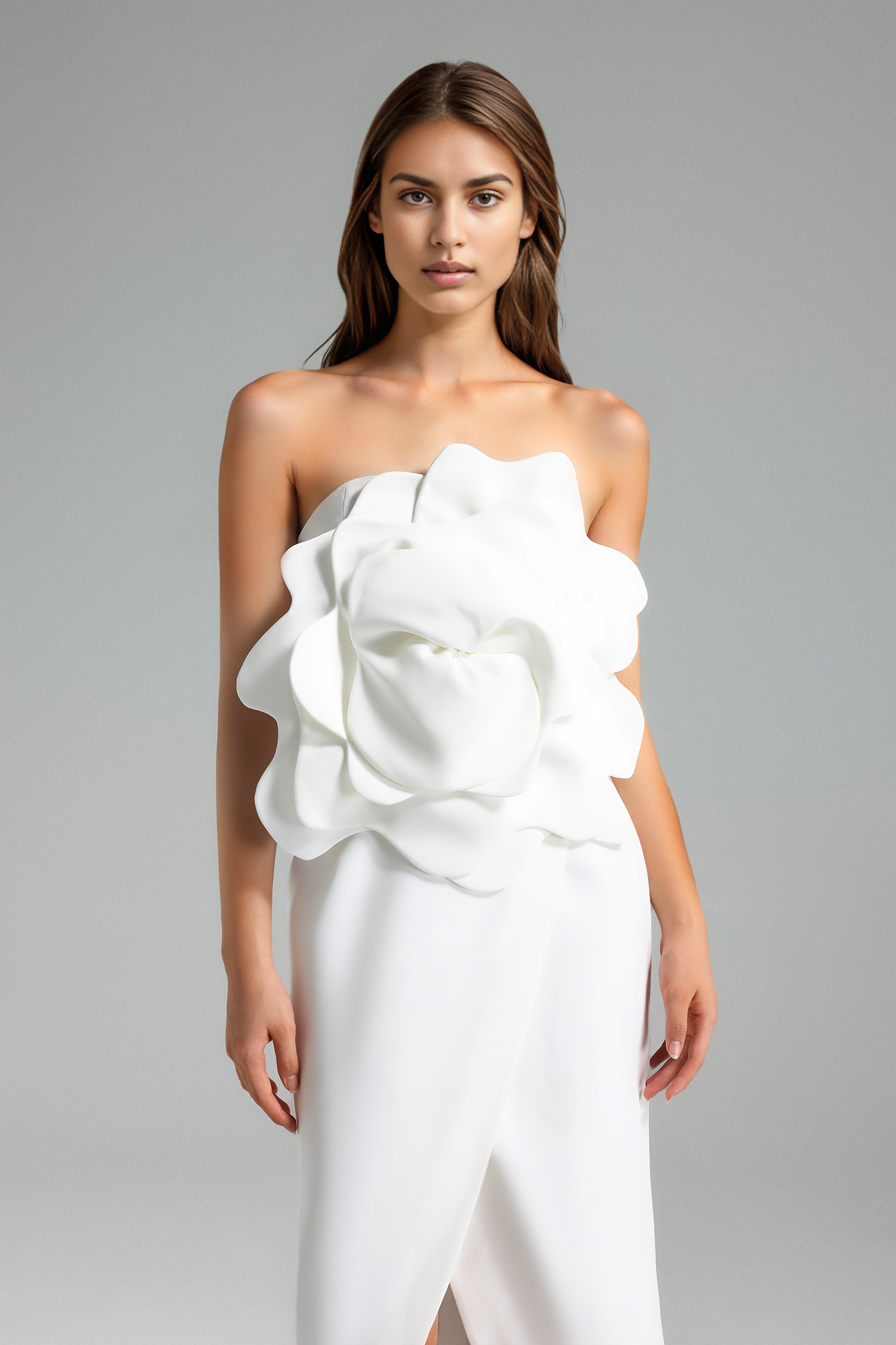 Valery-Flower-Slit-Midi-Dress-White-3